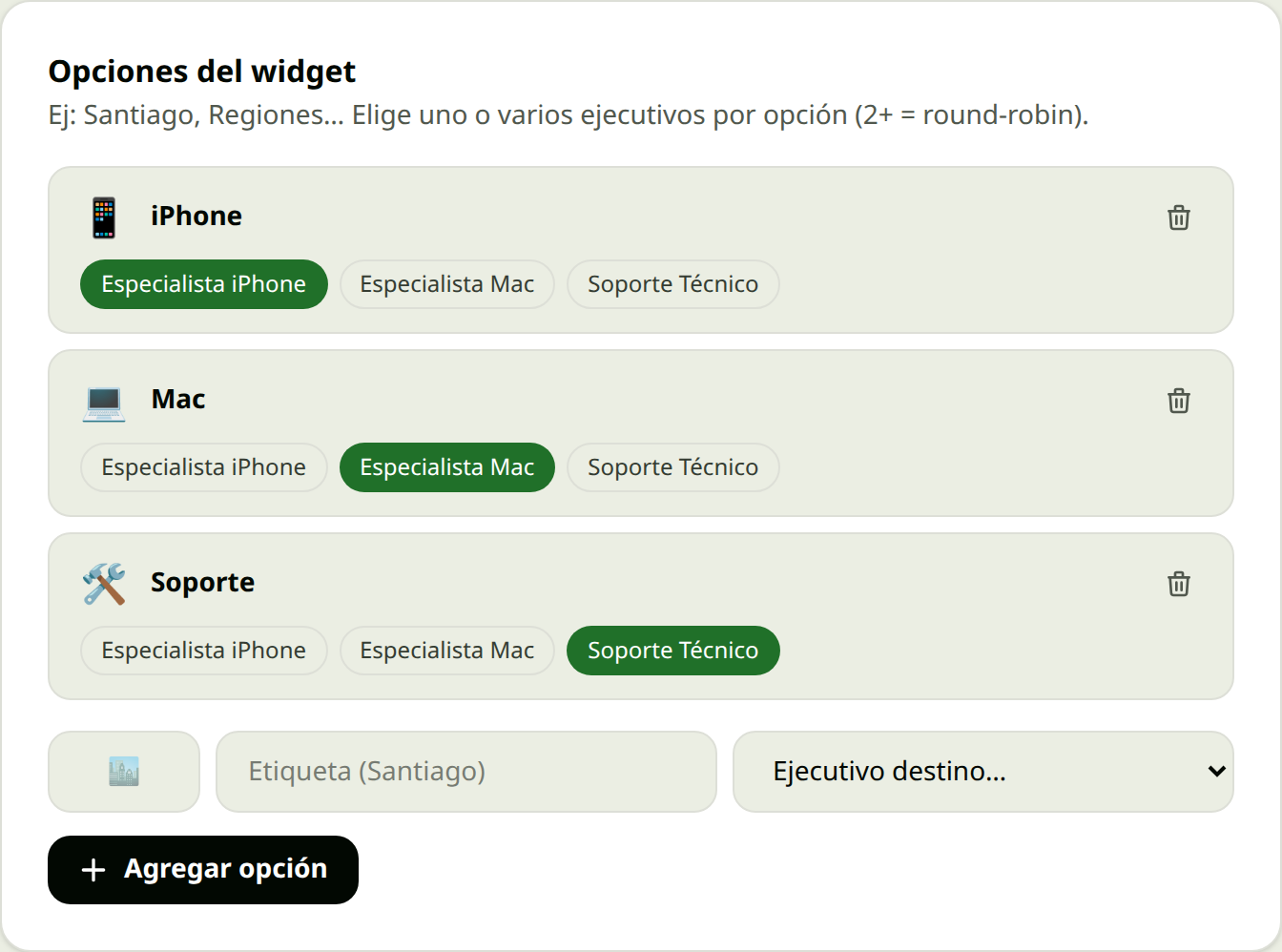 Derivación inteligente en Grillo CRM
